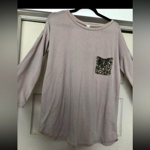 3/4 Sleeve Sparkle pocket & elbow top